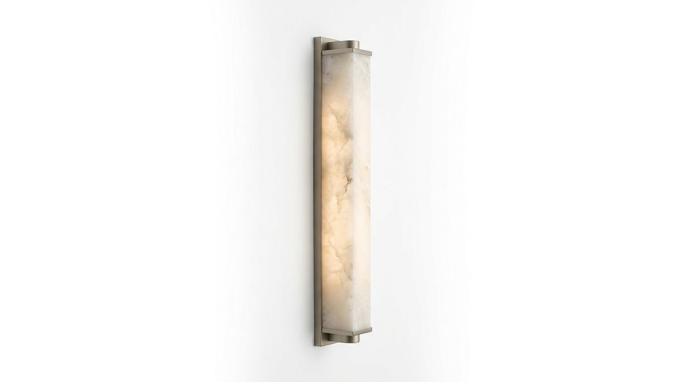 Verita Column Alabaster Minimalist Vertical Wall Lamp