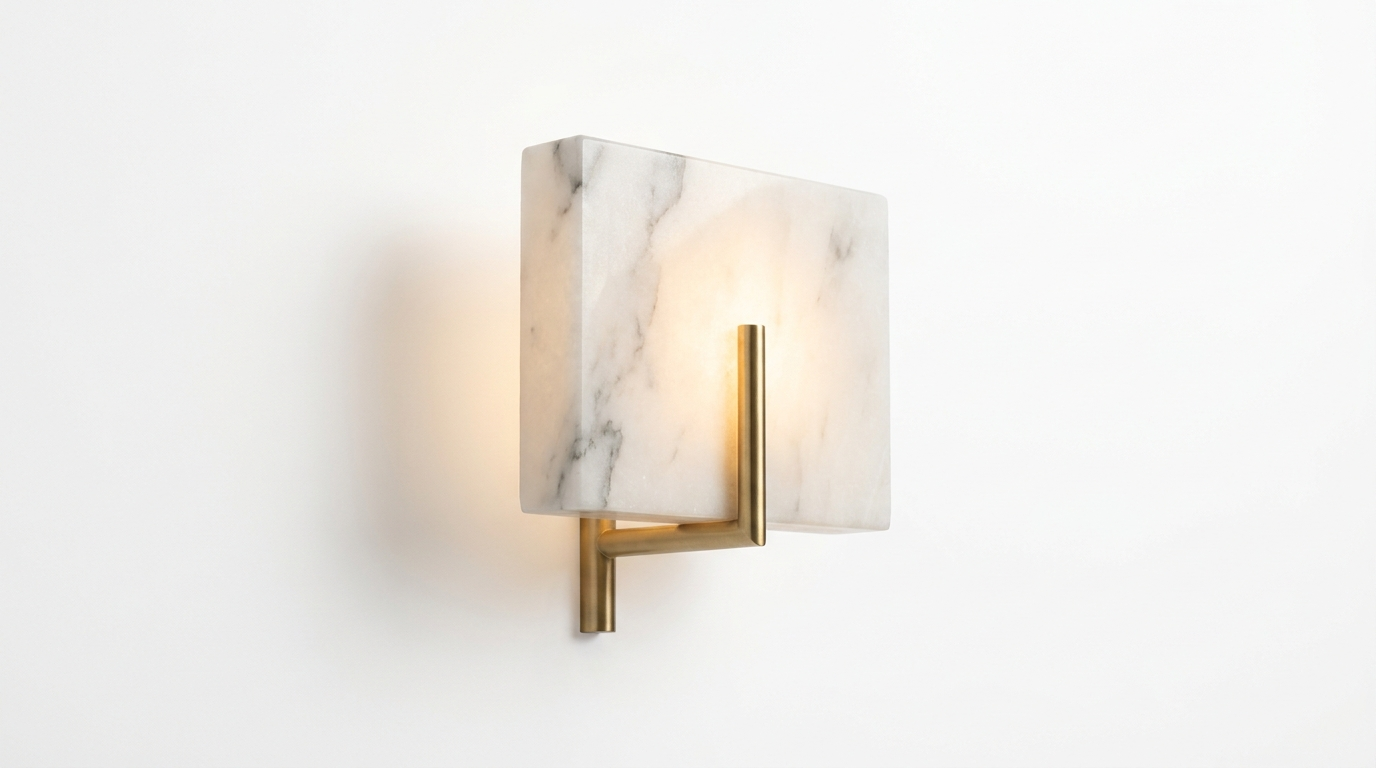 Monty Linea Alabaster Minimalist Wall Lamp