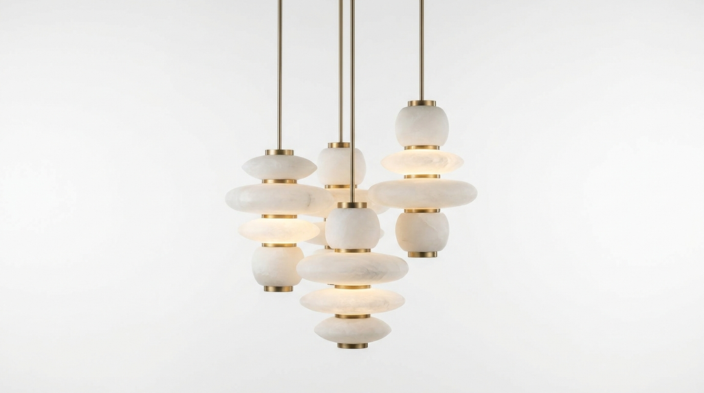 Aurelia Alabaster Cluster Sculptural Pendant Chandelier