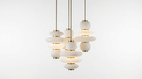 Aurelia Alabaster Cluster Sculptural Pendant Chandelier