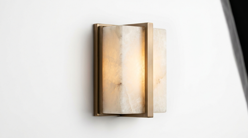 Alabaster Rectangle Calliope Wall Sconce