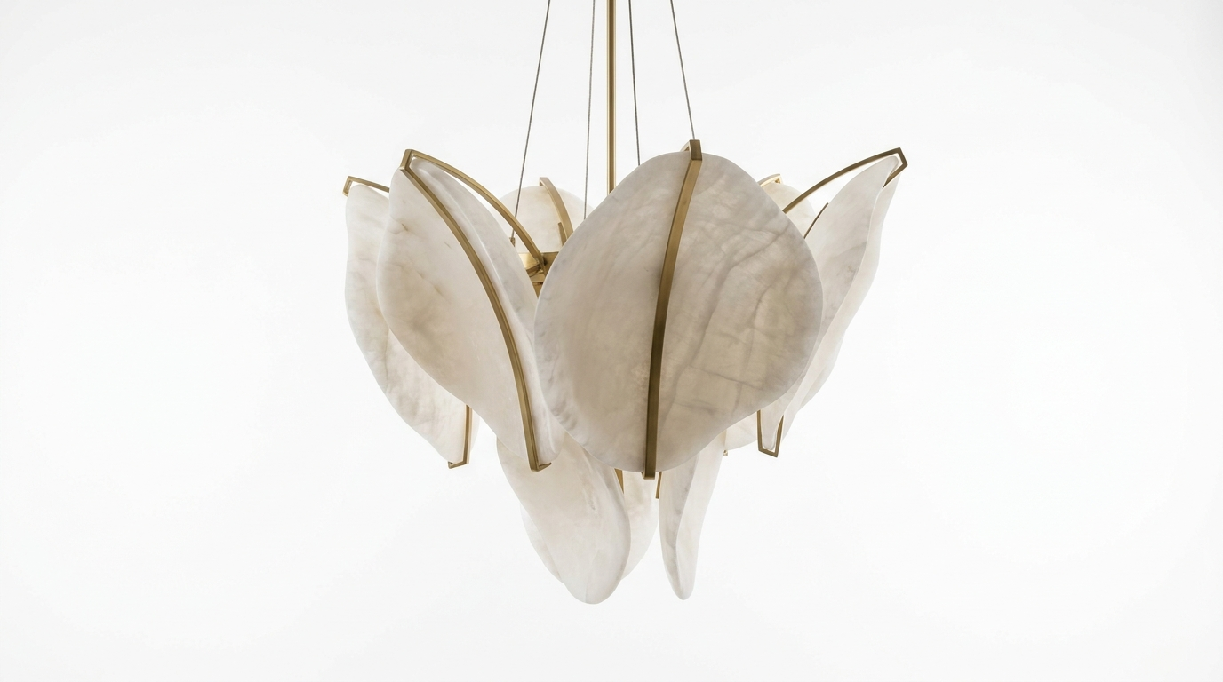 Aurelia Alabaster Cluster Sculptural Pendant Chandelier
