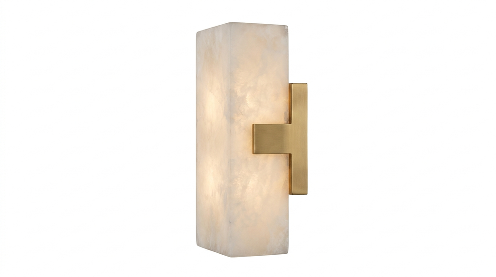 Alabaster Rectangle Calliope Wall Sconce