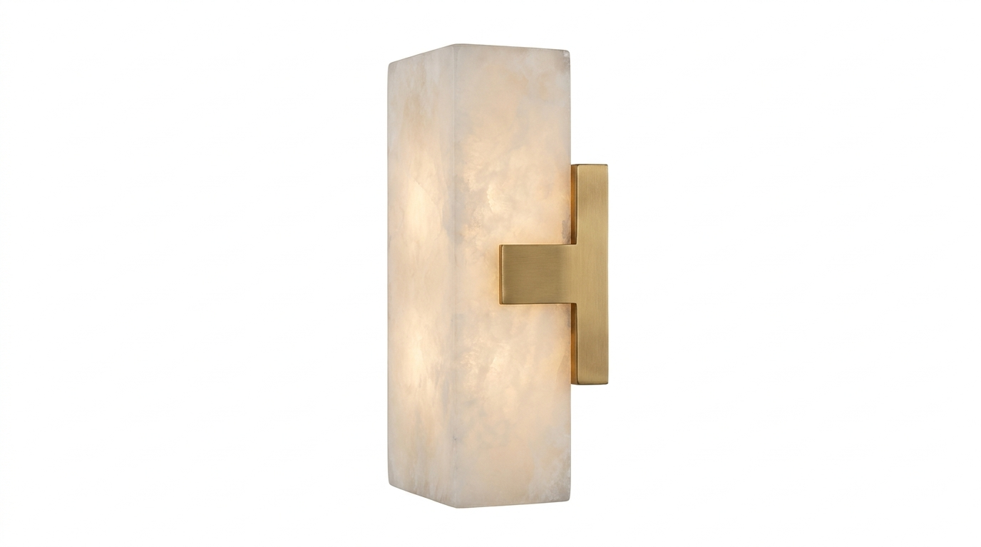 Alabaster Rectangle Calliope Wall Sconce