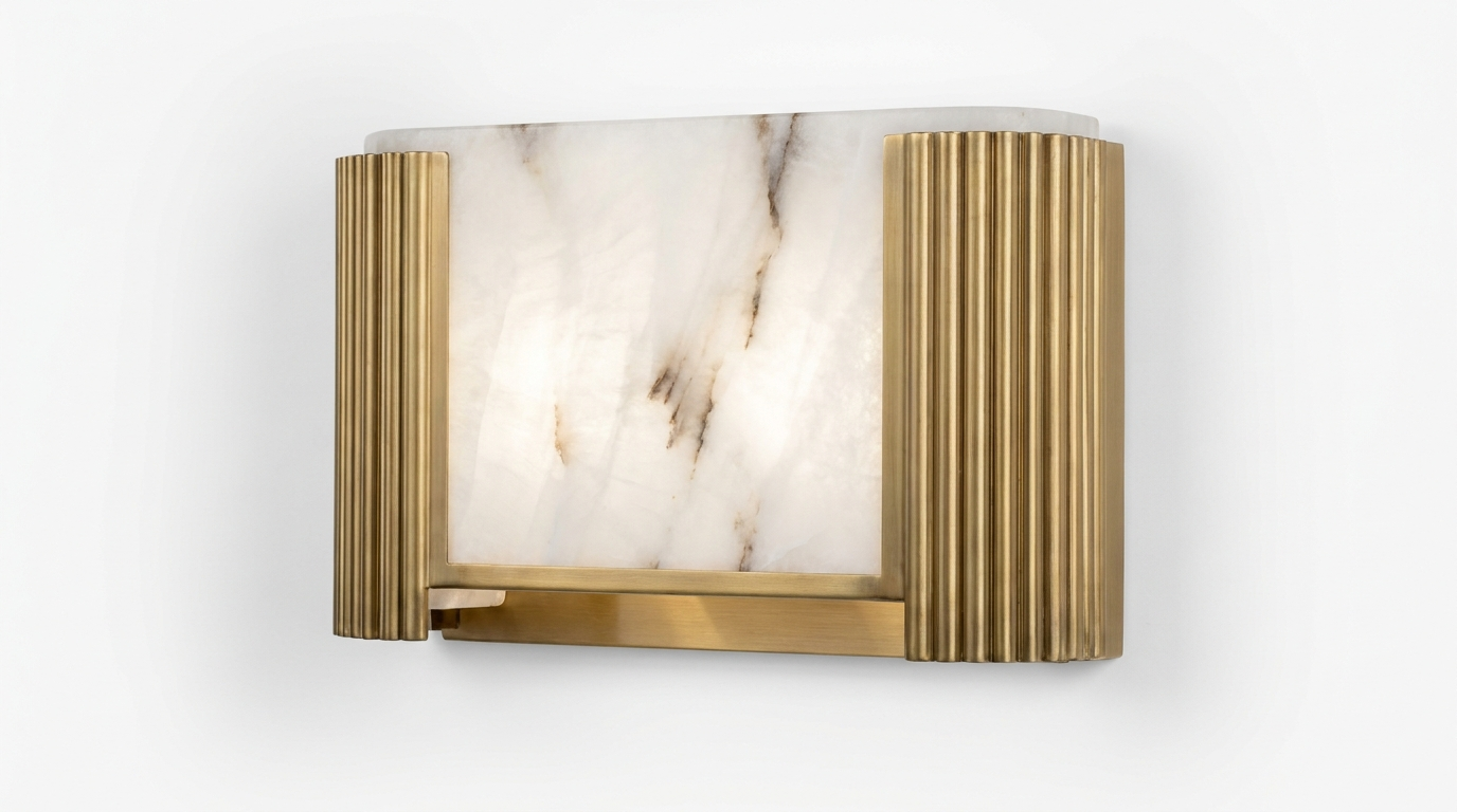 Alabaster Rectangle Calliope Wall Sconce