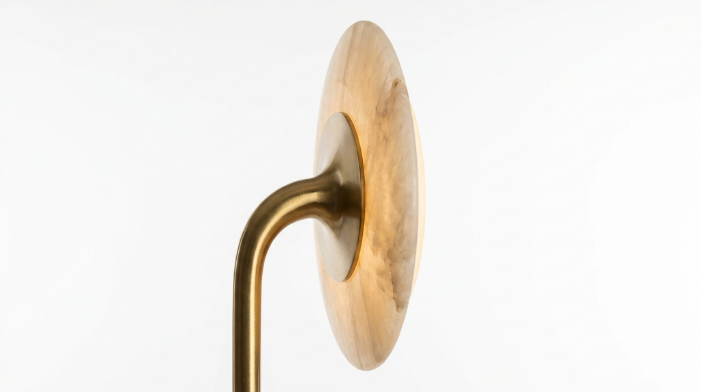 Serena Halo Alabaster Sculptural Brass Ceiling Lamp