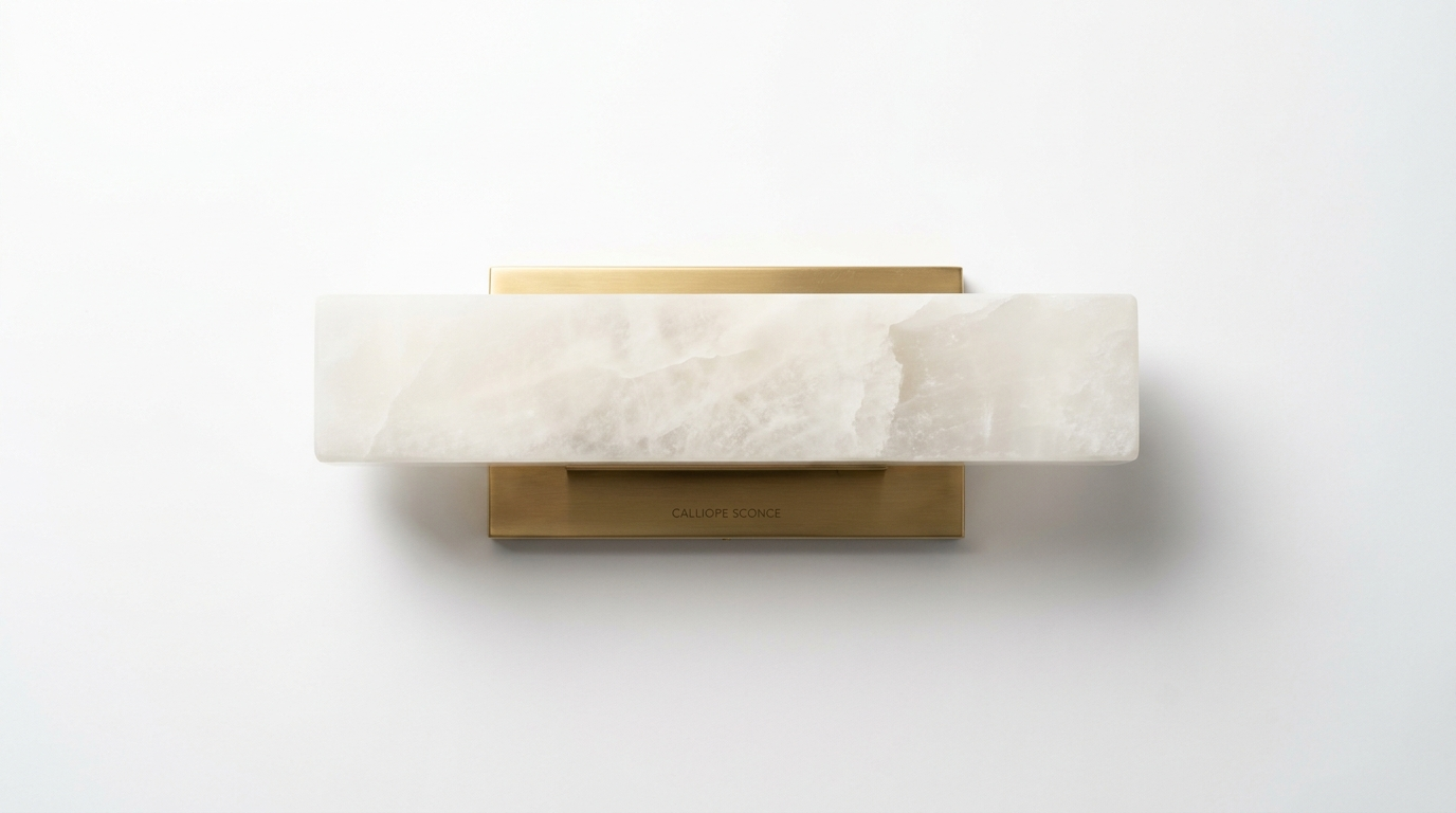 Alabaster Rectangle Calliope Wall Sconce