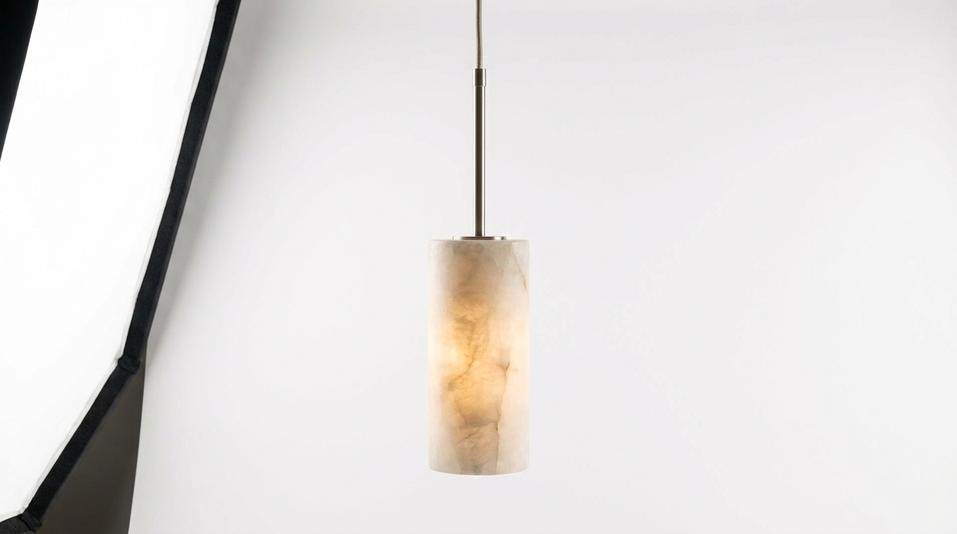 Aurora Pillar Alabaster Pendant Light