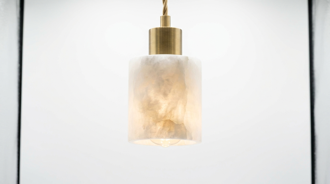 Aurora Pillar Alabaster Pendant Light