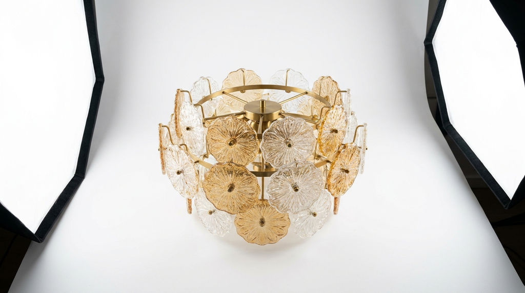 Lucea Bloom Retro Glass Round Chandelier