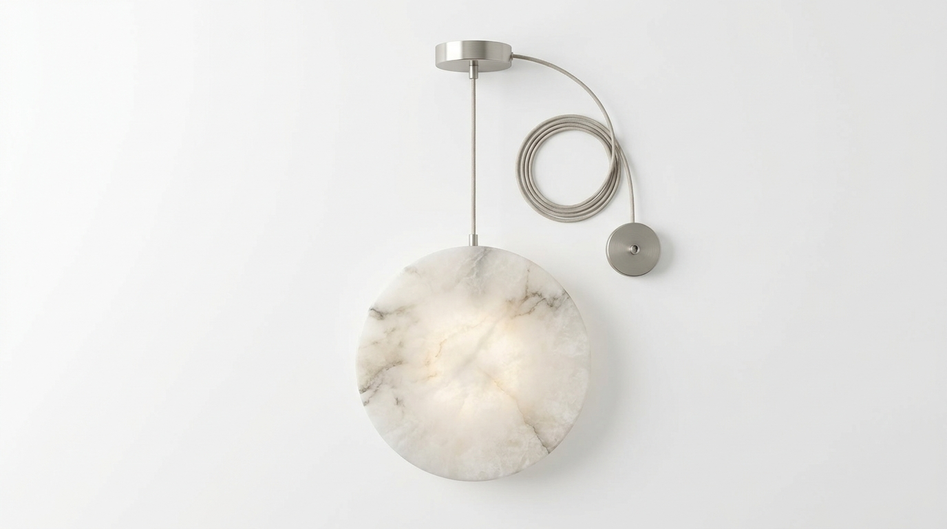Celesto Disc Alabaster Minimalist Pendant Light
