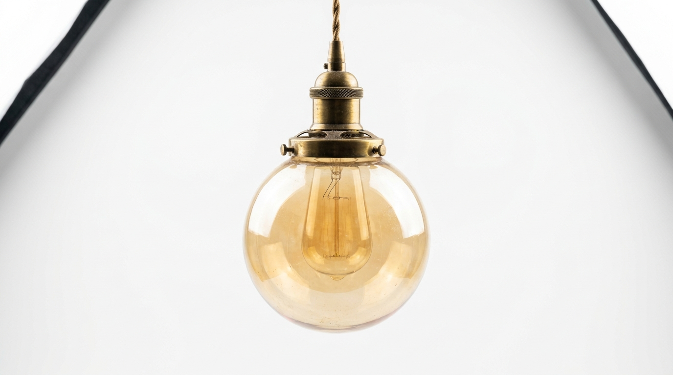Celestial Glow Retro Brass Glass Pendant Light