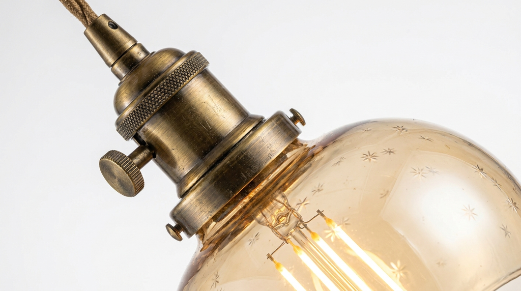 Celestial Glow Retro Brass Glass Pendant Light