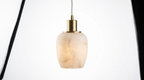 Velia Acorn Alabaster Minimalist Pendant Light