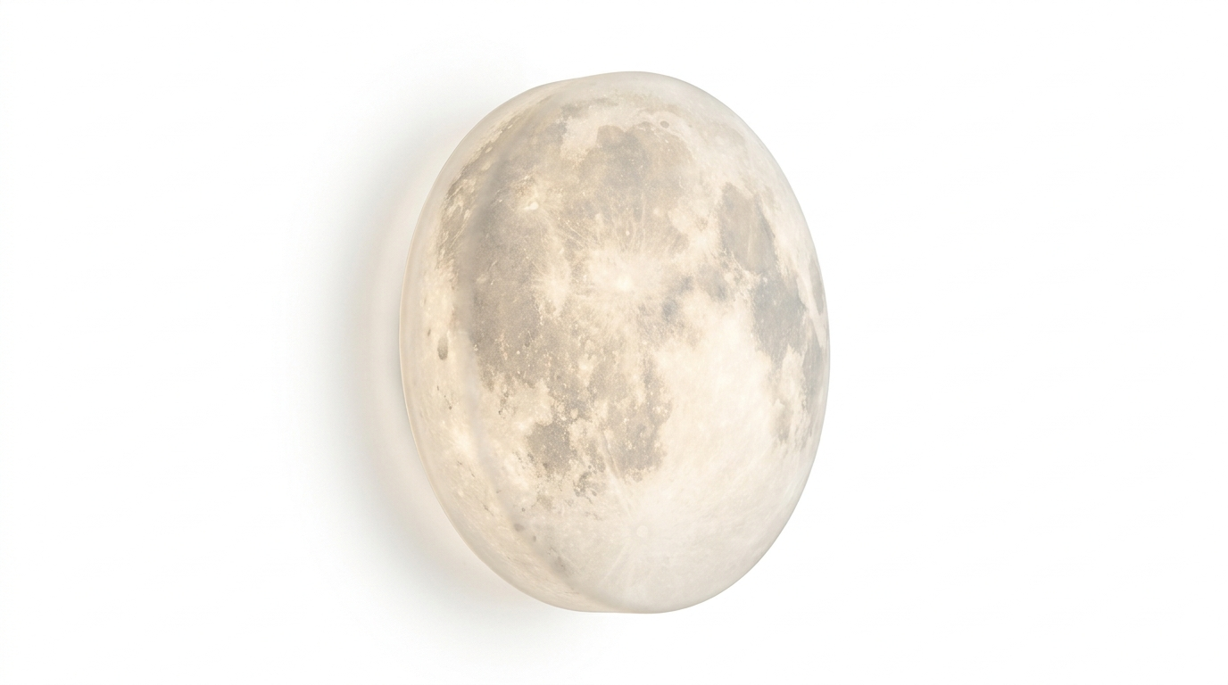 Nordic Lunar Textured Resin Glass Shade Wall Light