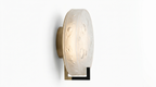 Nordic Lunar Textured Resin Glass Shade Wall Light