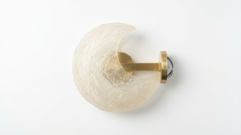 Nordic Lunar Textured Resin Glass Shade Wall Light