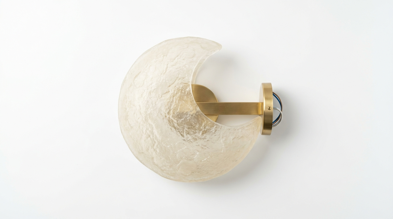 Nordic Lunar Textured Resin Glass Shade Wall Light