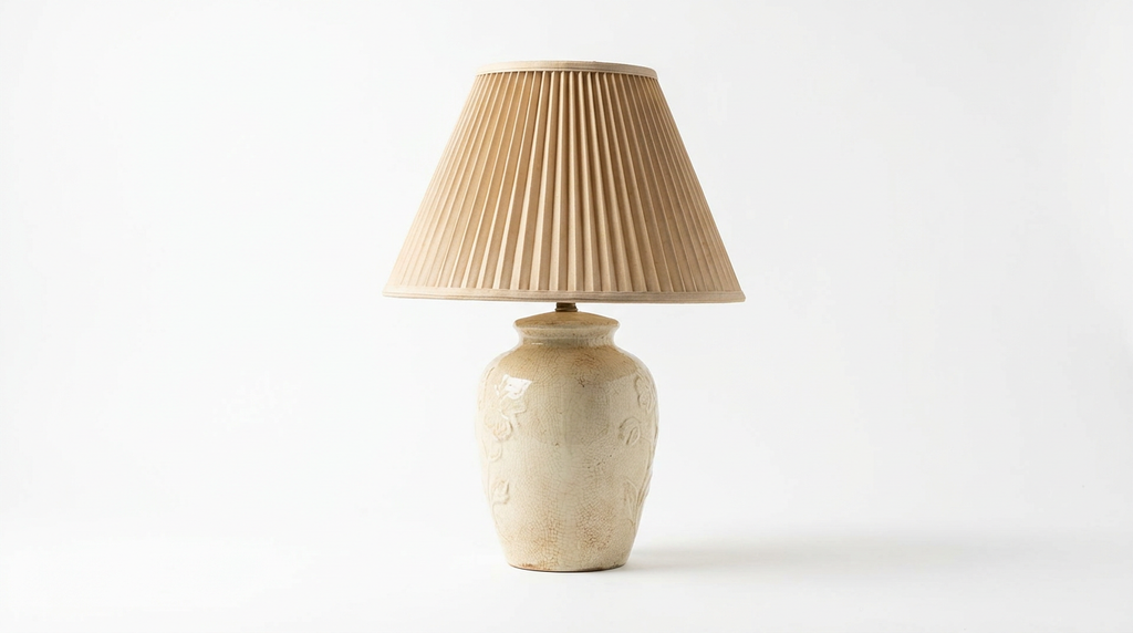 Elowen Vintage Pleated Ceramic Table Lamp