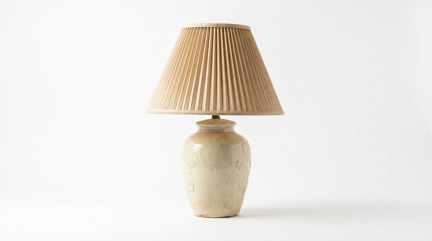 Elowen Vintage Pleated Ceramic Table Lamp