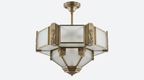 Marais Art Deco Glass and Metal Chandelier