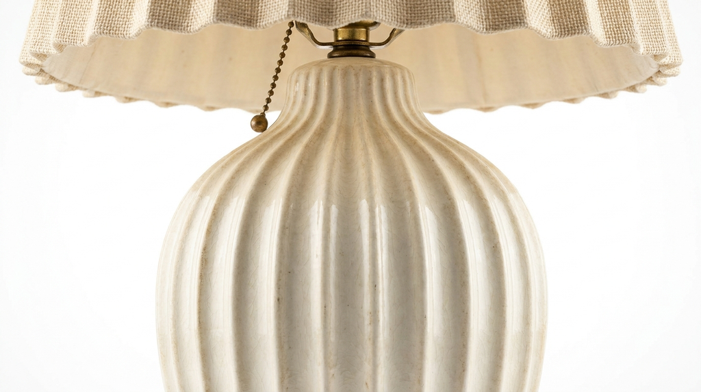 Elowen Vintage Pleated Ceramic Table Lamp