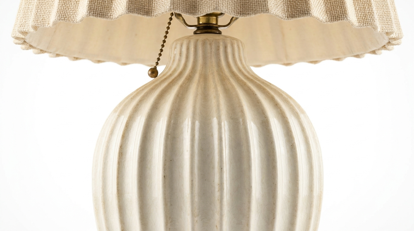 Elowen Vintage Pleated Ceramic Table Lamp