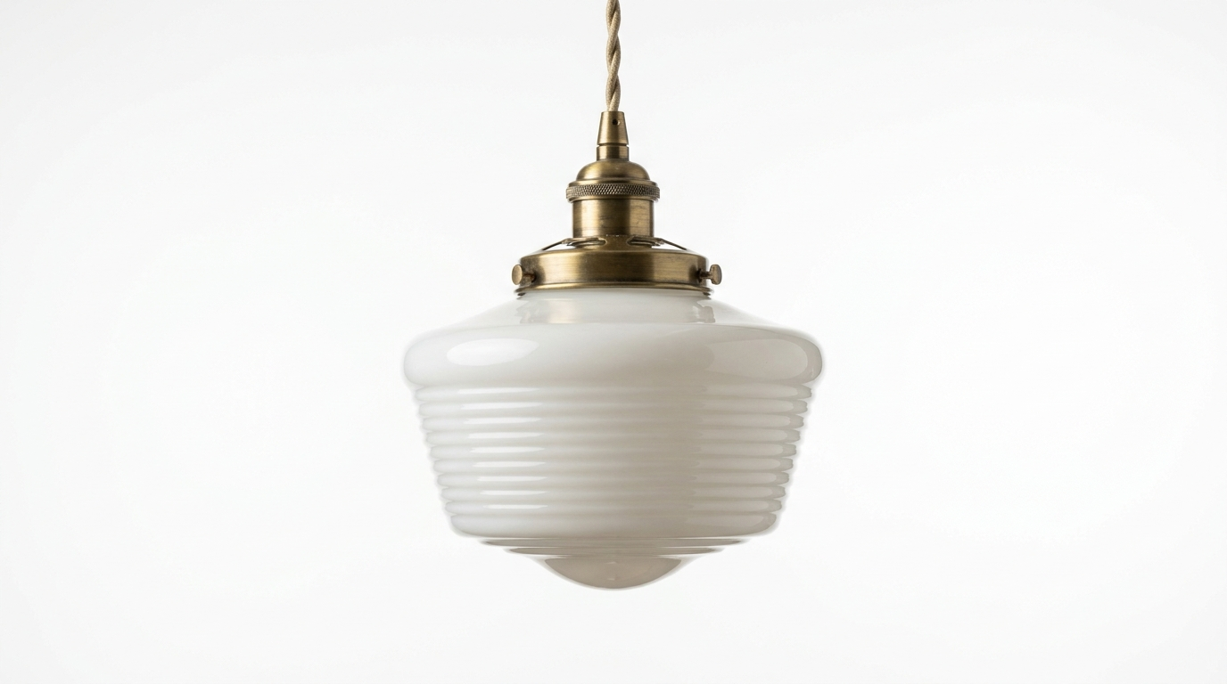 Ellery Vintage Schoolhouse Glass Pendant Light