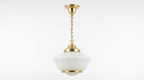 Ellery Vintage Schoolhouse Glass Pendant Light