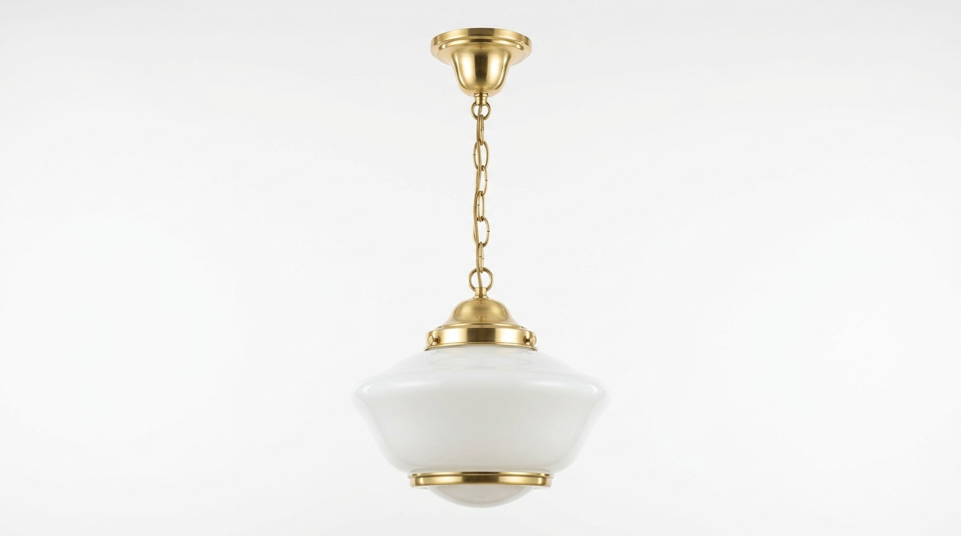 Ellery Vintage Schoolhouse Glass Pendant Light