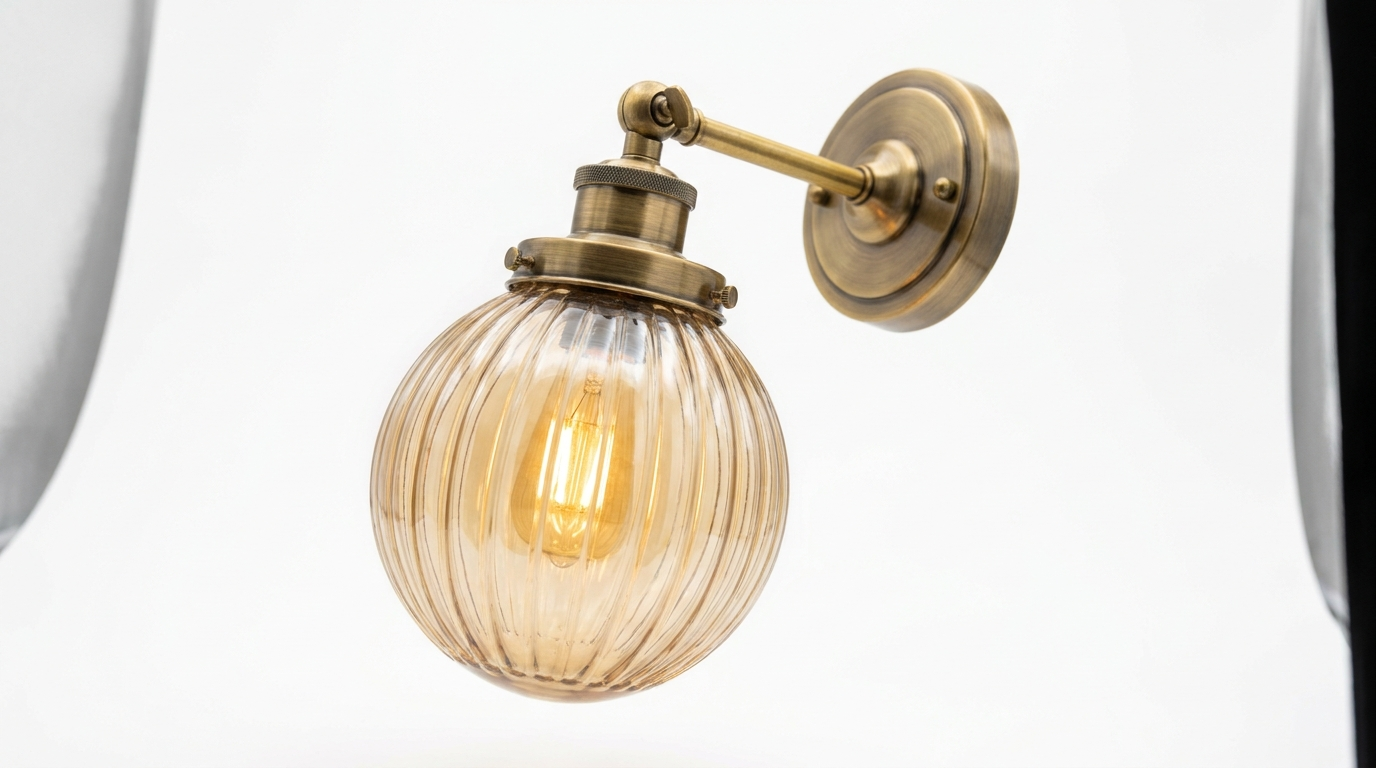 Uma Retro Glass Globe Wall Lamp