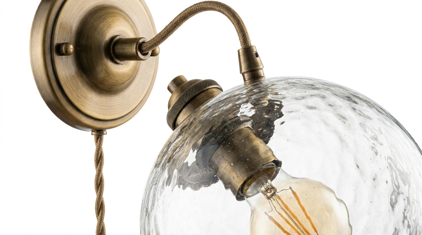 Uma Retro Glass Globe Wall Lamp