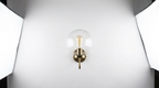 Uma Retro Glass Globe Wall Lamp