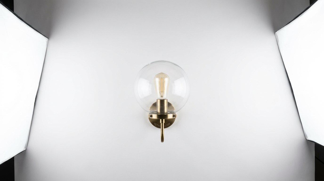 Uma Retro Glass Globe Wall Lamp