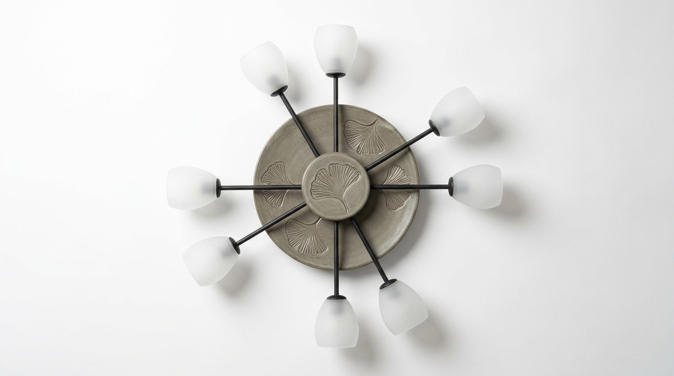 The Whispering Gingko Japandi Iron Ceramic Ceiling Light