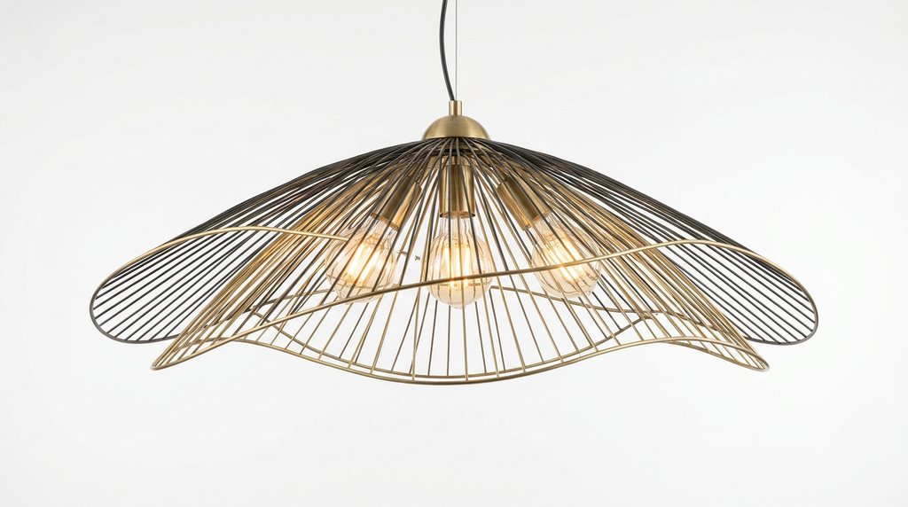 Radiant Wirelight Sculptural Japandi Metal Pendant Light