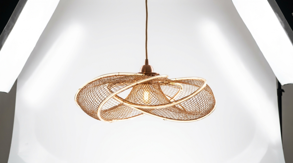 Radiant Wirelight Sculptural Japandi Metal Pendant Light