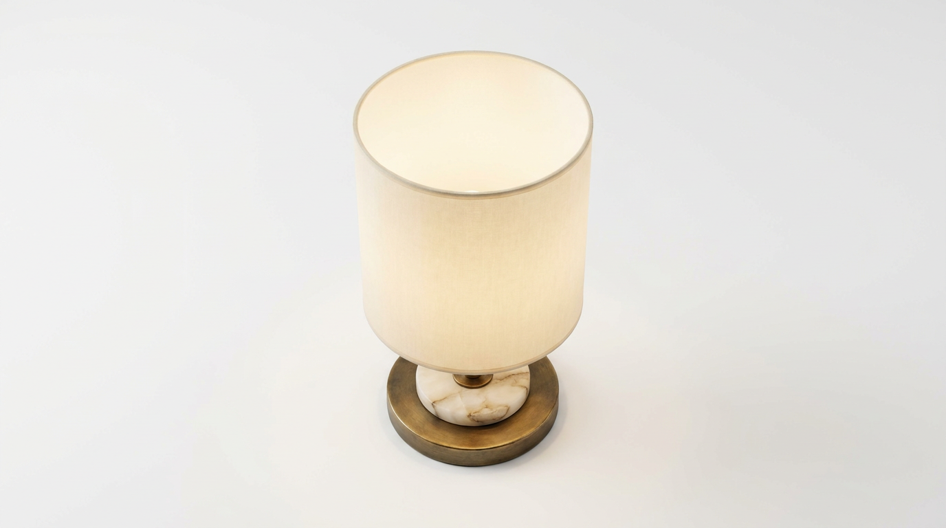 Luminous Veil Alabaster Bronze Table Lamp
