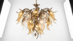 Grandeur Art Glass Metal Chandelier