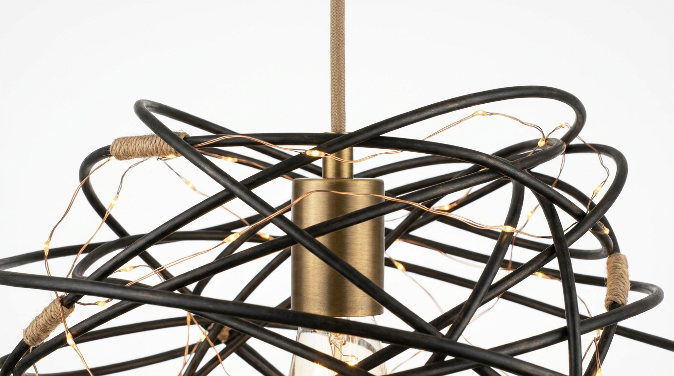 Radiant Wirelight Sculptural Japandi Metal Pendant Light