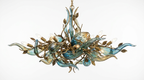 Grandeur Art Glass Metal Chandelier