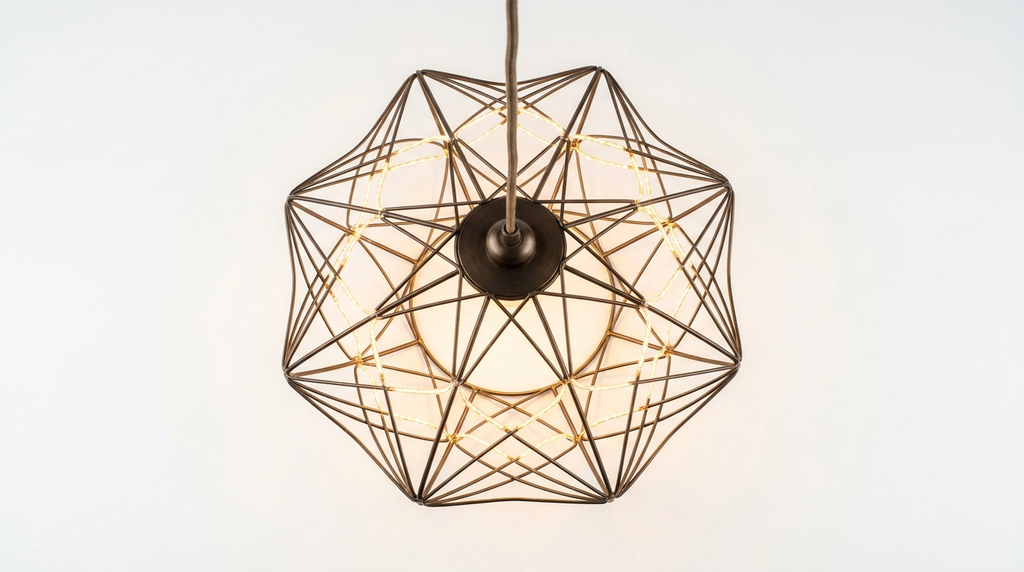 Radiant Wirelight Sculptural Japandi Metal Pendant Light