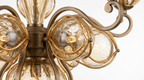 Grandeur Art Glass Metal Chandelier