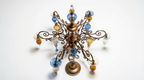 Grandeur Art Glass Metal Chandelier