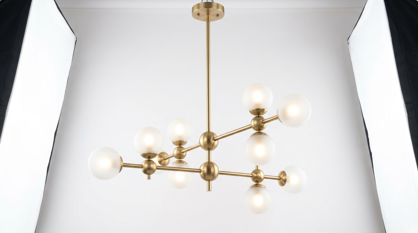 Sphere Stem Light Luxury Brass Chandelier