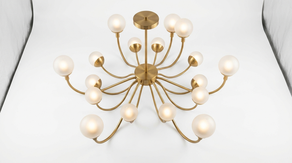 Sphere Stem Light Luxury Brass Chandelier