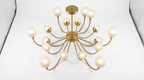 Sphere Stem Light Luxury Brass Chandelier