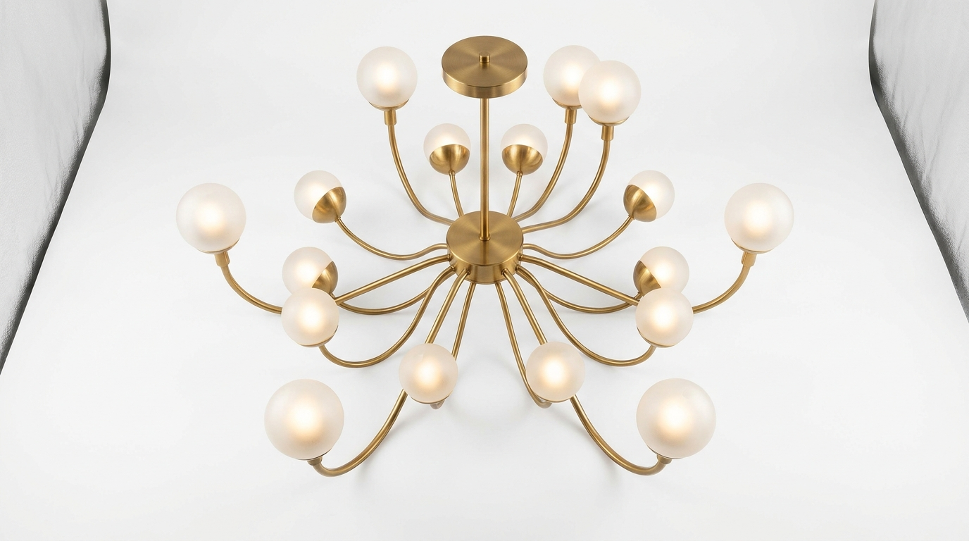 Sphere Stem Light Luxury Brass Chandelier
