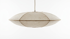 Traditional Japandi Wabi-Sabi Elliptical Paper Pendant Light
