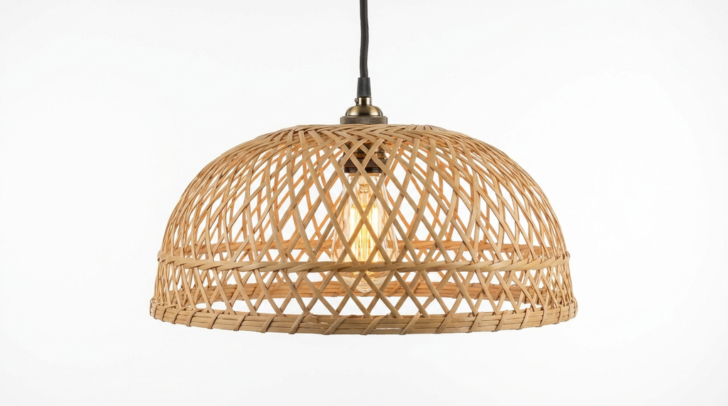 Boho Handwoven Bamboo Pendant Light